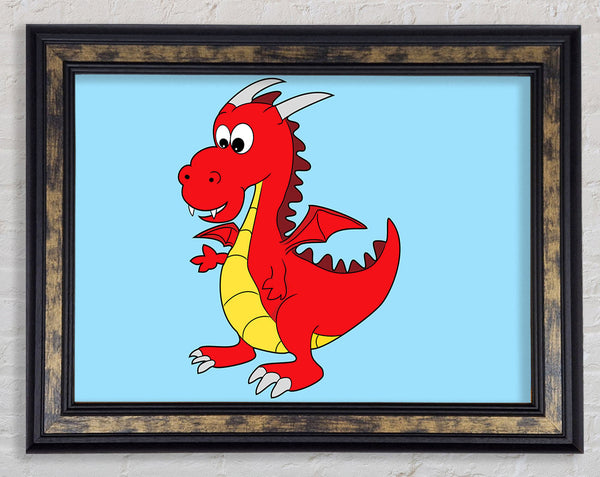 Big Dragon Baby Blue Framed Print