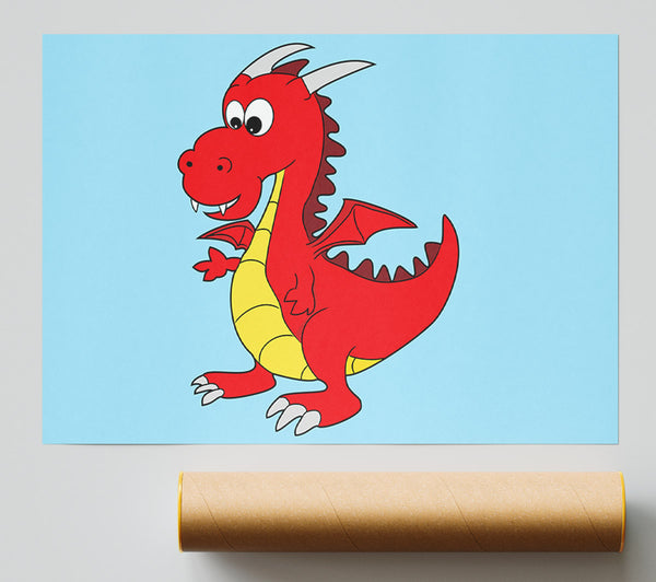 Big Dragon Baby Blue Print