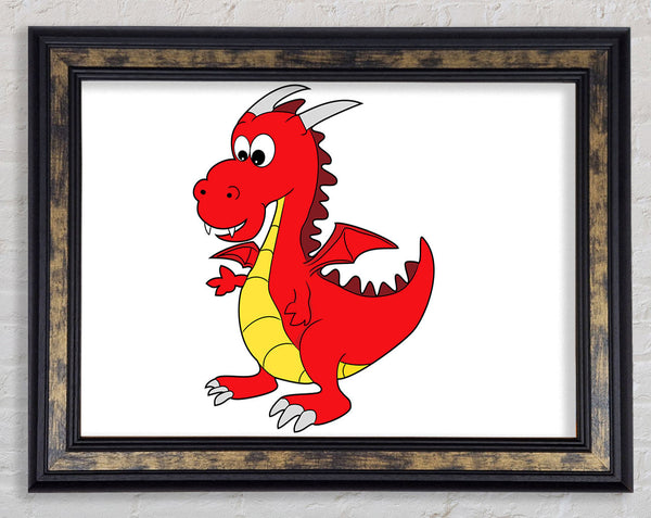Big Dragon White Framed Print