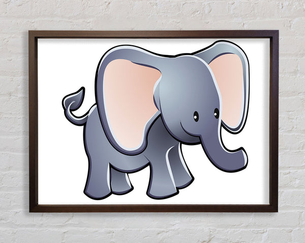 Elefant mit großen Ohren, weiß