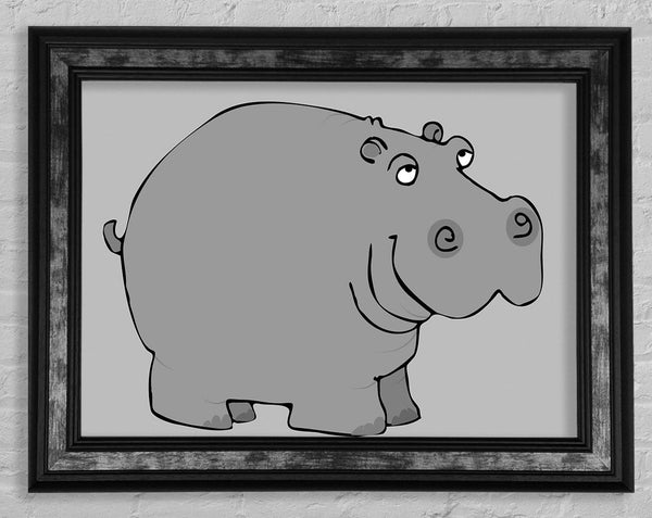 Big Fat Hippo Lilac Framed Print