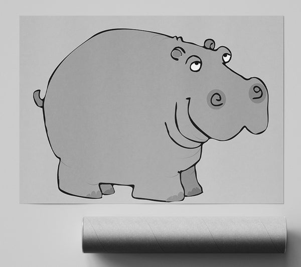Big Fat Hippo Lilac Print