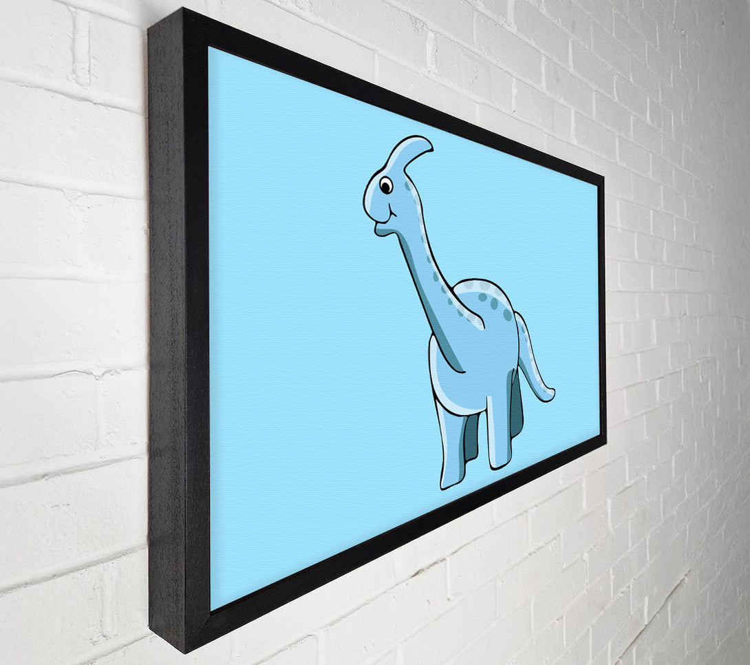  A Canvas Print of Big Funny Dinosaur Baby Blue Canvas Wall Art