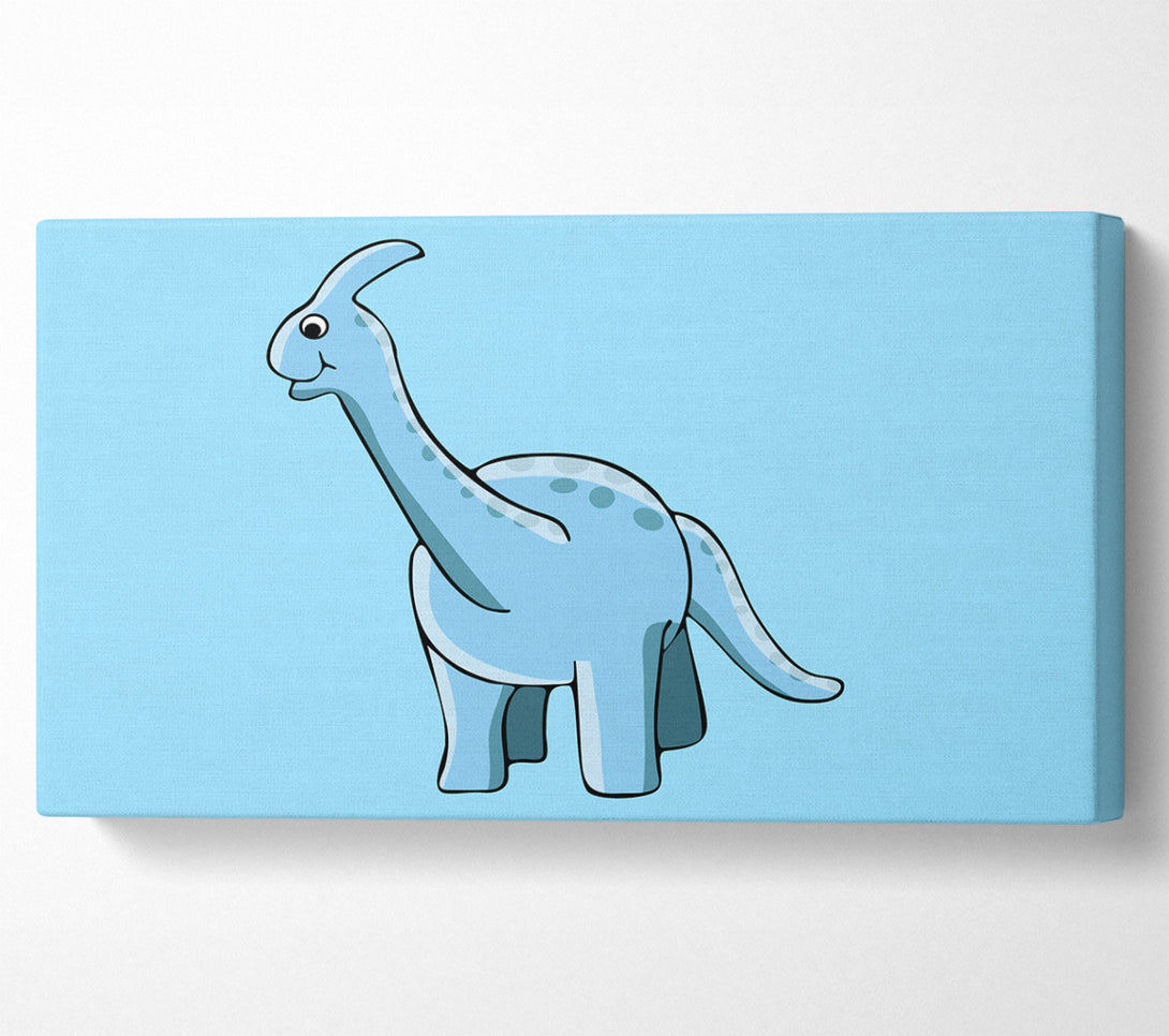  A Canvas Print of Big Funny Dinosaur Baby Blue Canvas Wall Art
