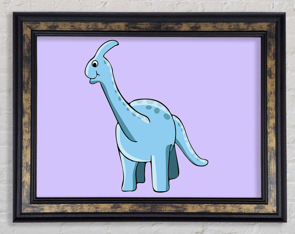 Big Funny Dinosaur Lilac Framed Print