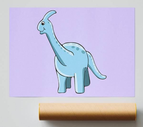 Big Funny Dinosaur Lilac Print