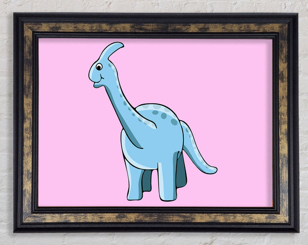 Big Funny Dinosaur Pink Framed Print