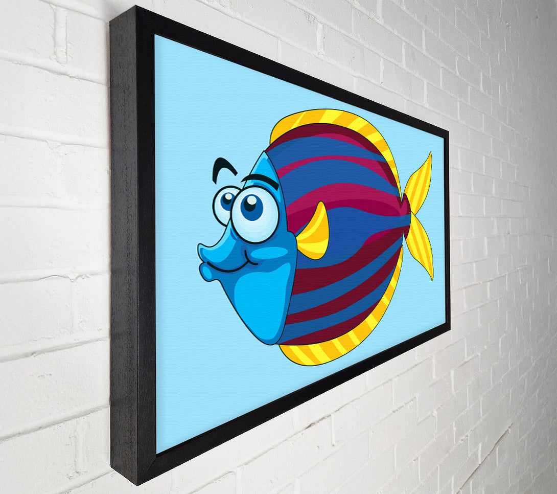  A Canvas Print of Big Happy Fish Baby Blue Canvas Wall Art