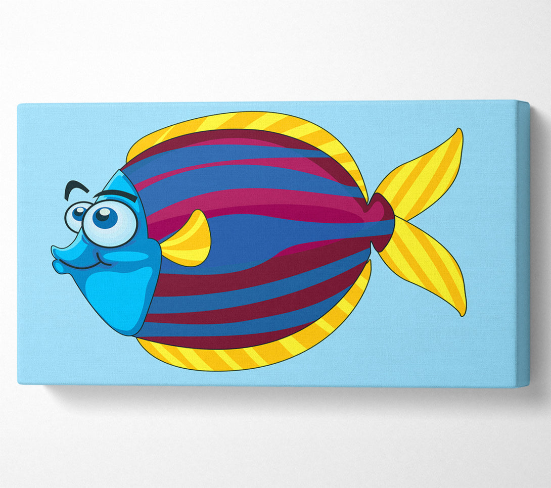  A Canvas Print of Big Happy Fish Baby Blue Canvas Wall Art
