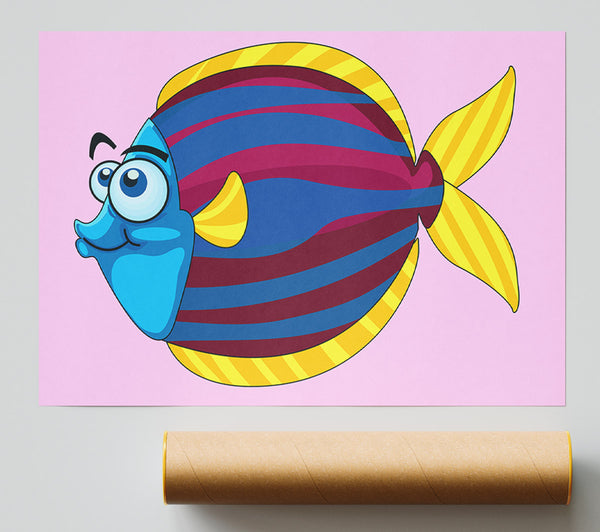 Big Happy Fish Pink Print