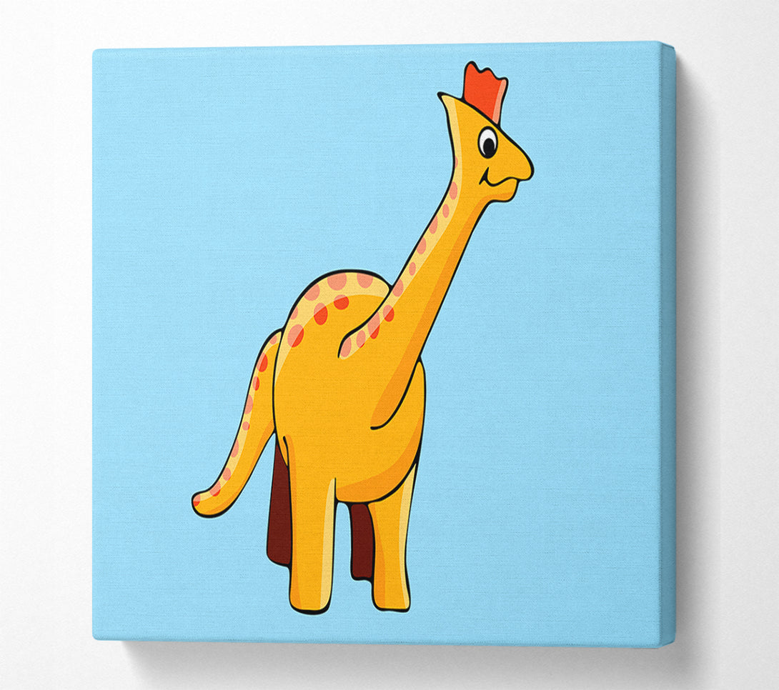  A Canvas Print of Big Herbivore Dinosaur Long Neck Baby Blue Canvas Art