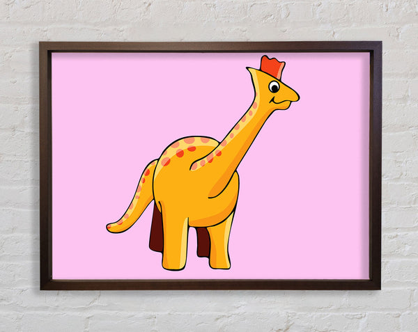 Großer Pflanzenfresser Dinosaurier mit langem Hals in Rosa 
