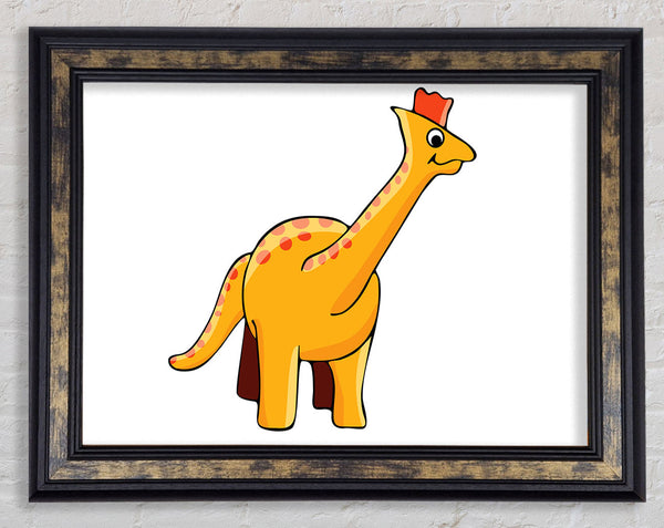 Big Herbivore Dinosaur Long Neck White Framed Print