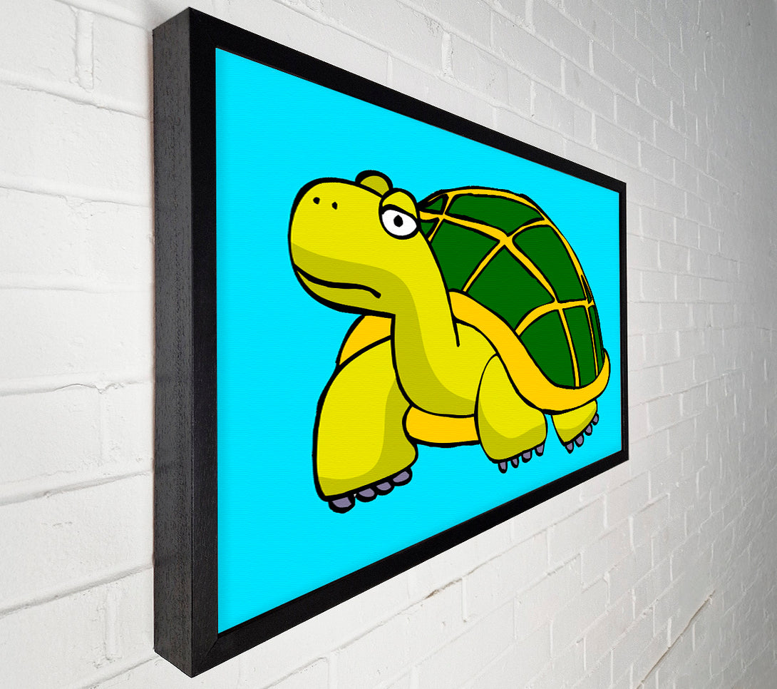  A Canvas Print of Big Turtle Baby Blue Canvas Wall Art