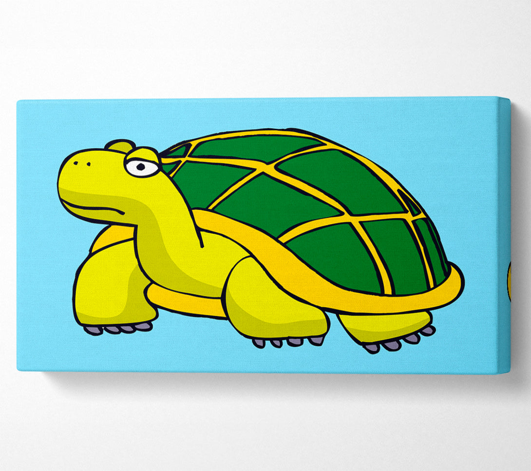  A Canvas Print of Big Turtle Baby Blue Canvas Wall Art