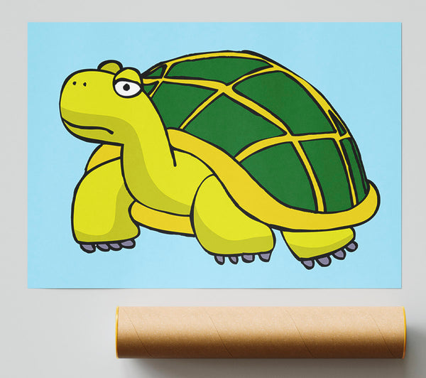 Big Turtle Baby Blue Poster