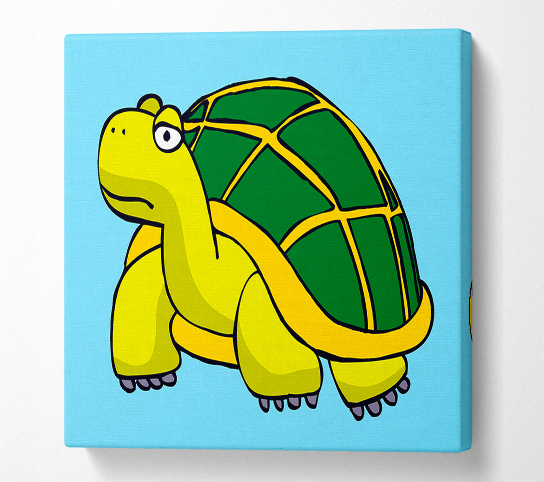  A Canvas Print of Big Turtle Baby Blue Canvas Wall Art