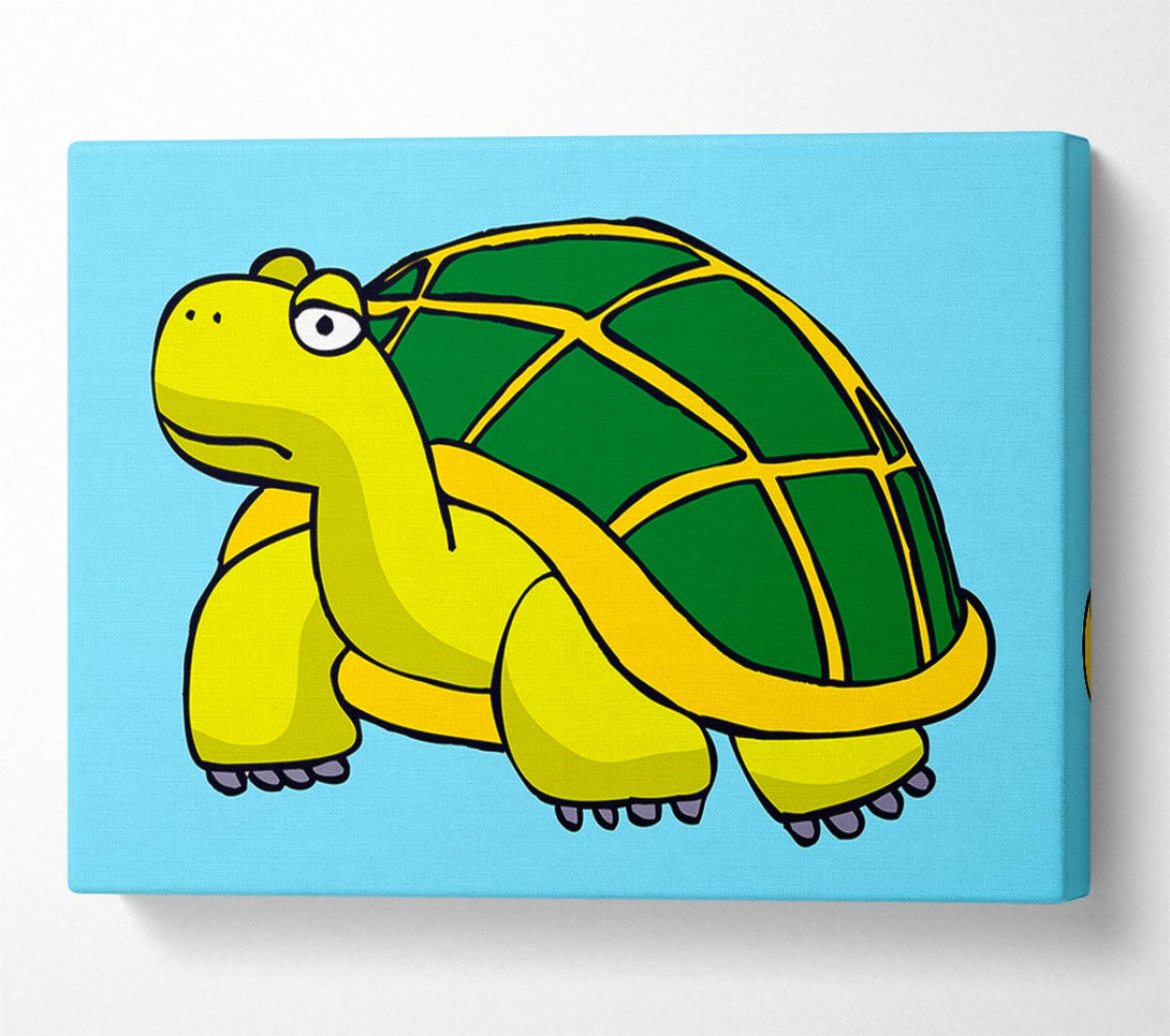 A Canvas Print of Big Turtle Baby Blue Canvas Wall Art