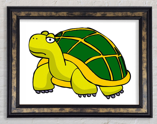 Big Turtle White Framed Print