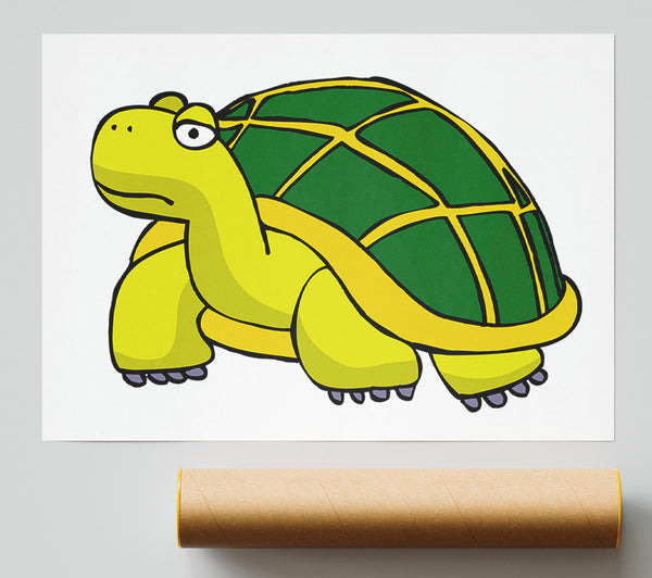 Big Turtle White Poster