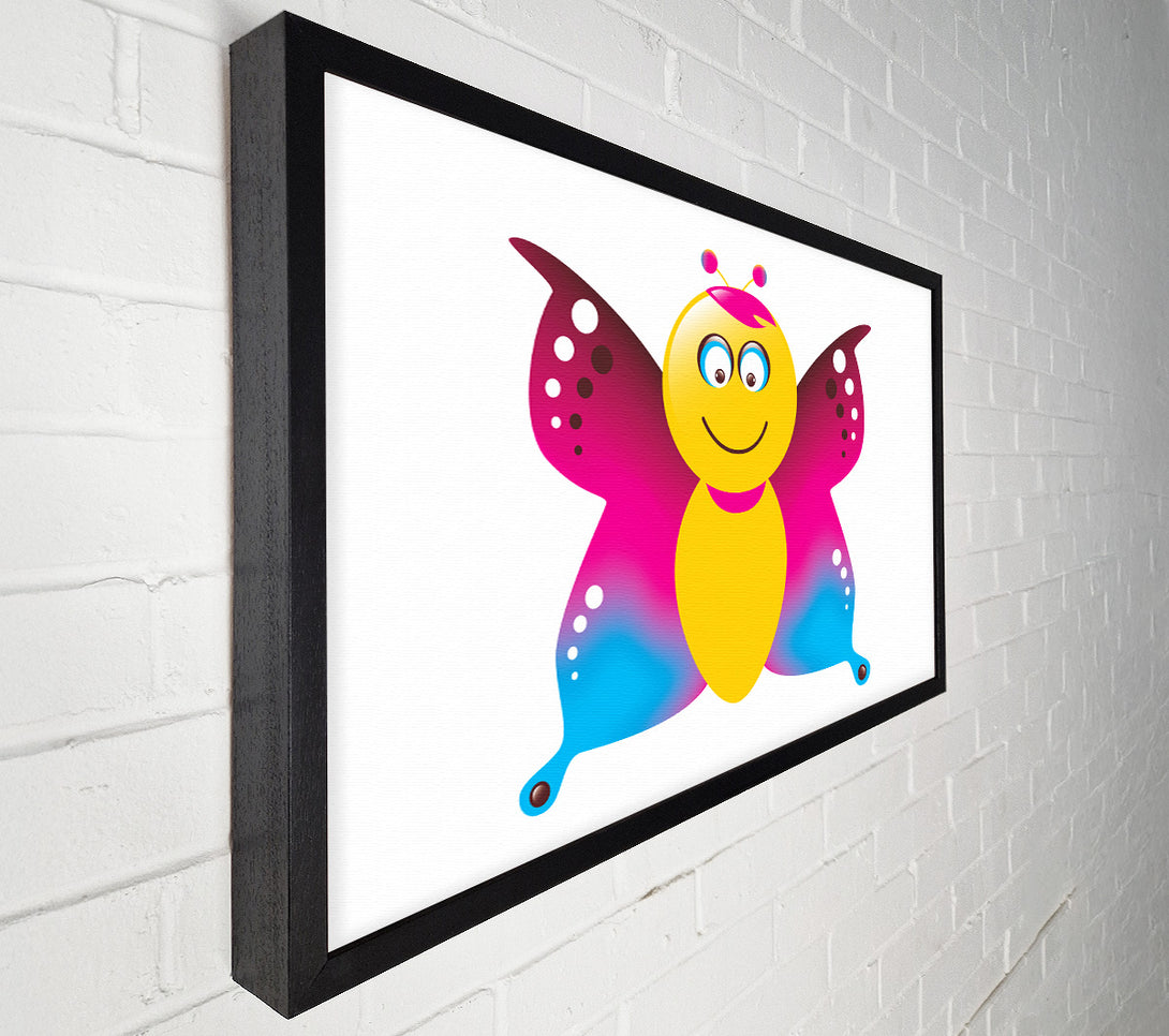  A Canvas Print of Butterfly Cartoon Face White Canvas Art