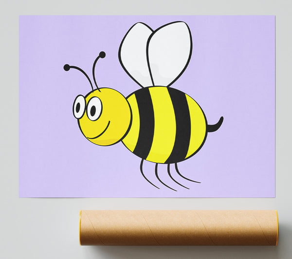 Buzzing Bee Lilac Print