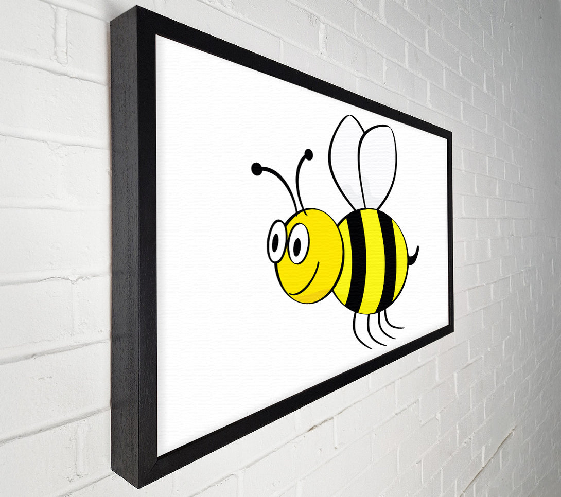  A Canvas Print of Buzzing Bee White Canvas Wall Art