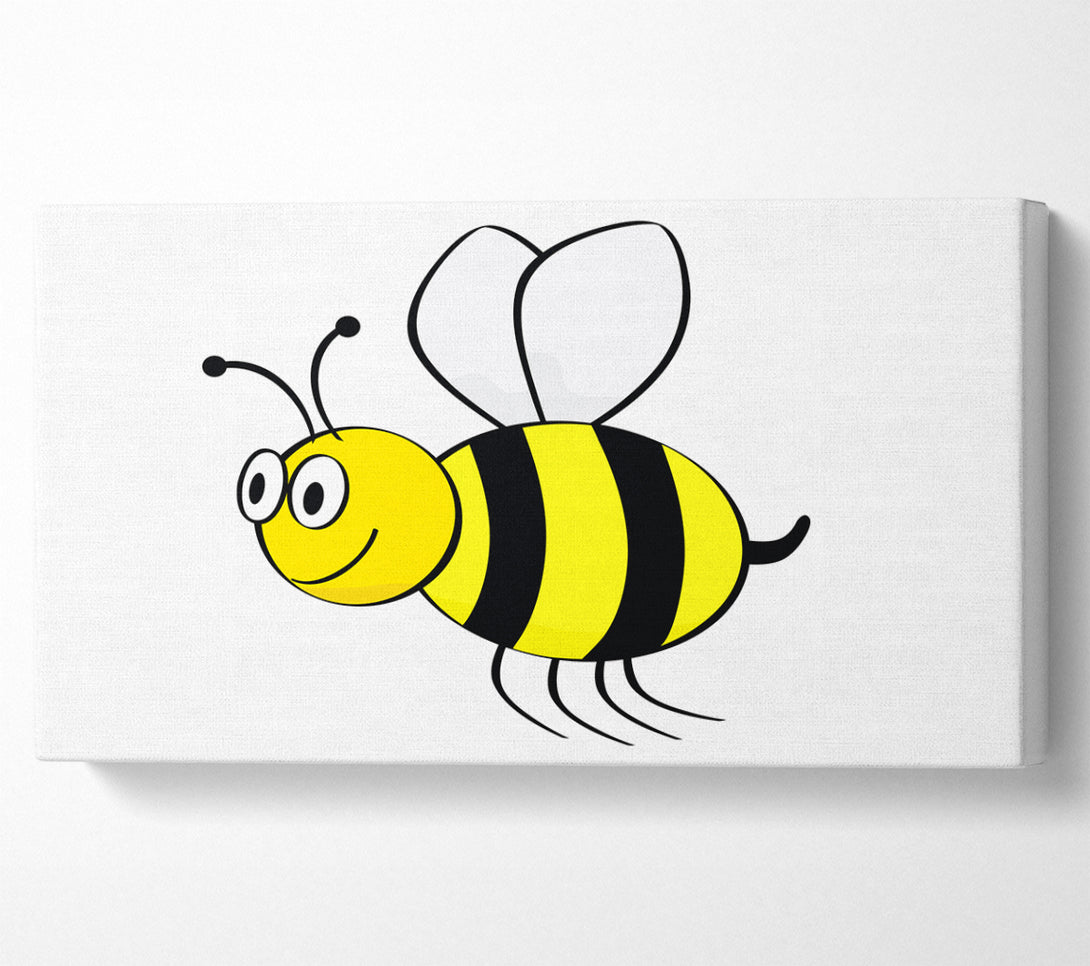  A Canvas Print of Buzzing Bee White Canvas Wall Art