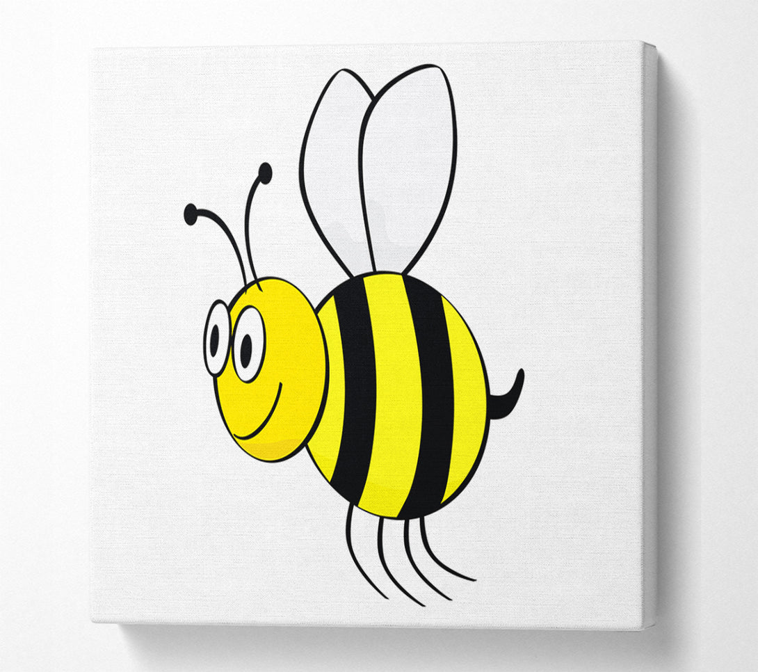  A Canvas Print of Buzzing Bee White Canvas Wall Art