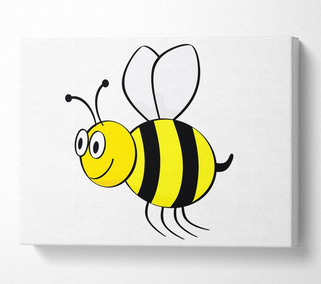  A Canvas Print of Buzzing Bee White Canvas Wall Art