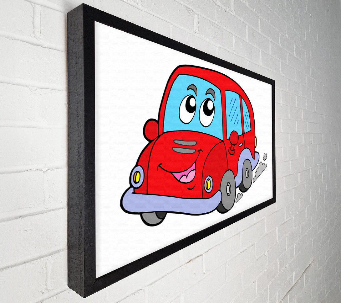  A Canvas Print of Car With Face Smokey White Canvas Wall Art