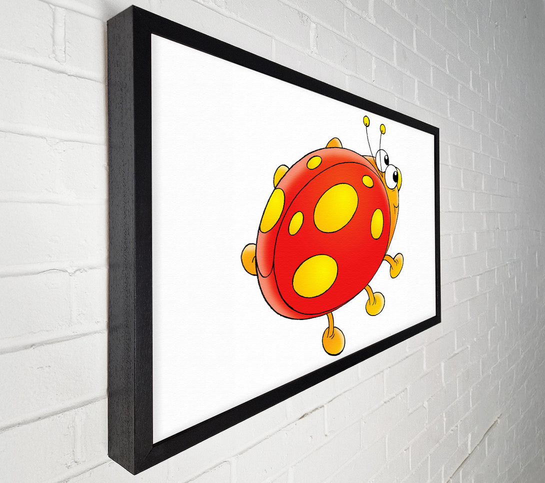  A Canvas Print of Cartoon Ladybug White Canvas Print