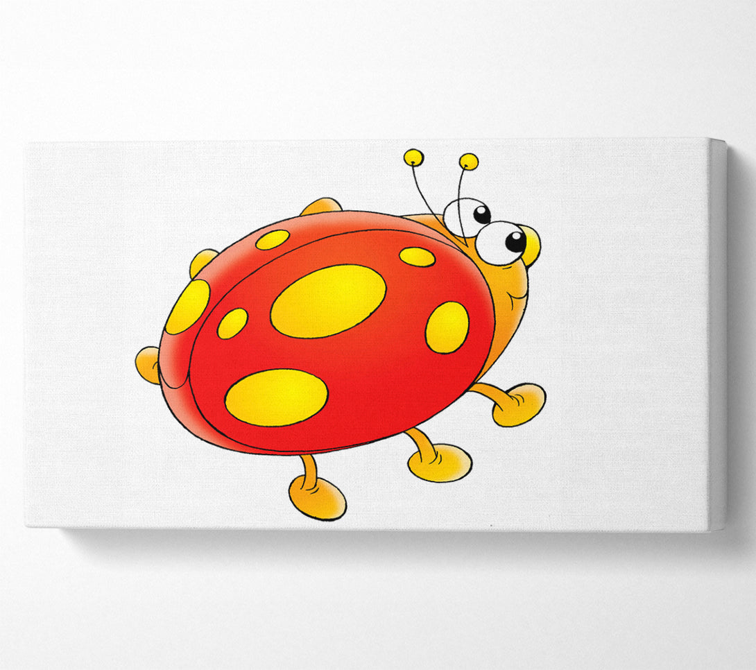  A Canvas Print of Cartoon Ladybug White Canvas Print