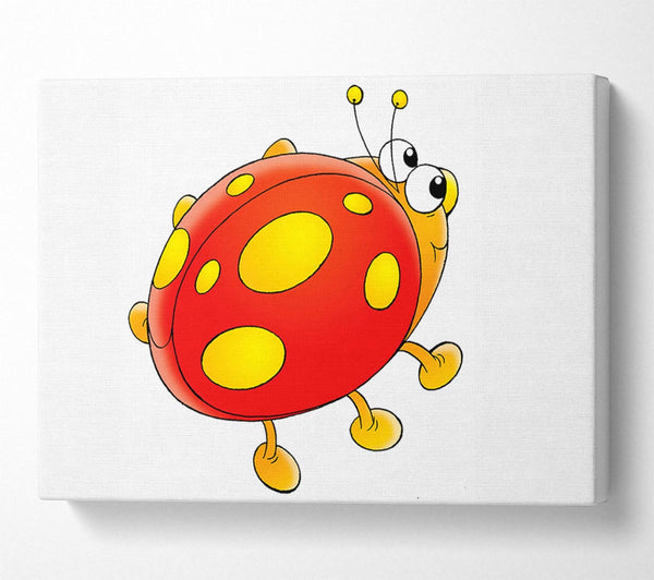  A Canvas Print of Cartoon Ladybug White Canvas Print