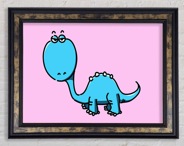 Dinosaur Not Impressed Pink Framed Print
