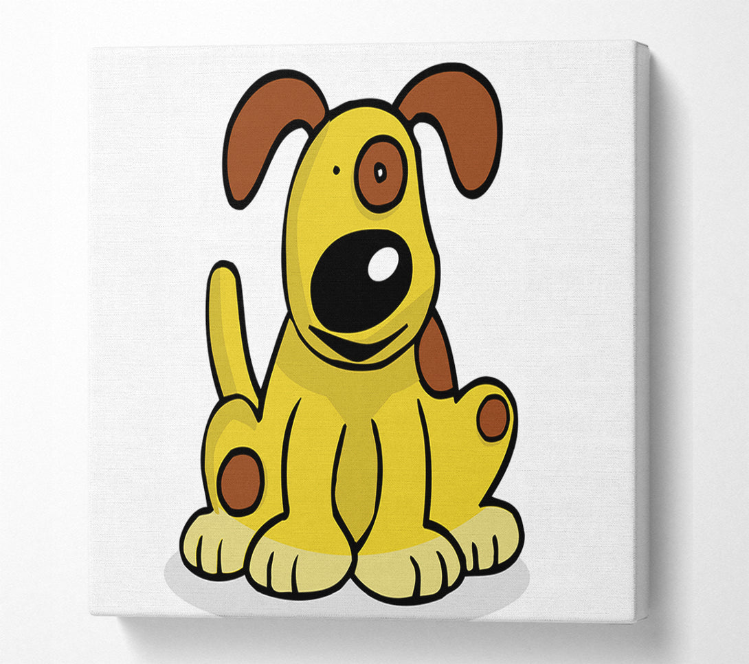  A Canvas Print of Dog Cartoon Tail White Canvas Print