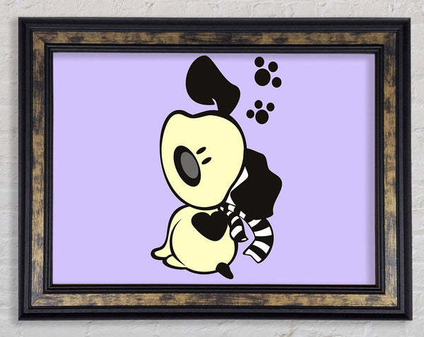 Dog Paw Print Scarf Lilac Framed Print