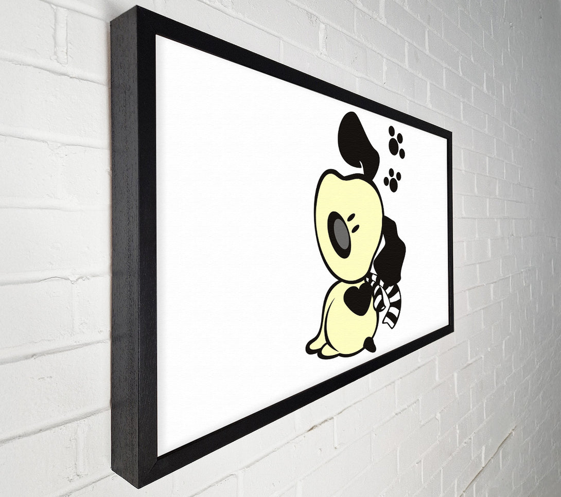  A Canvas Print of Dog Paw Print Scarf White Canvas Wall Art