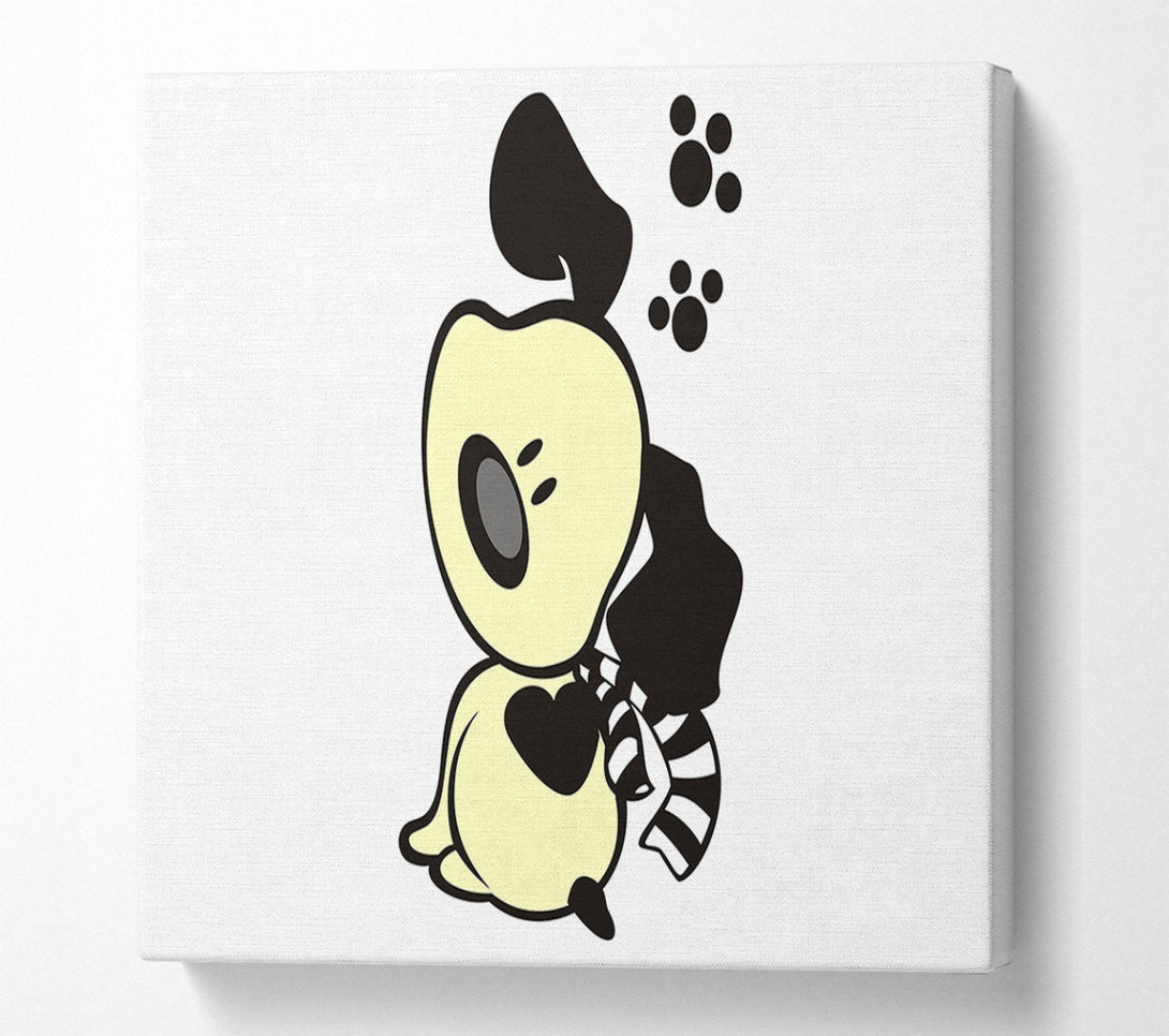  A Canvas Print of Dog Paw Print Scarf White Canvas Wall Art