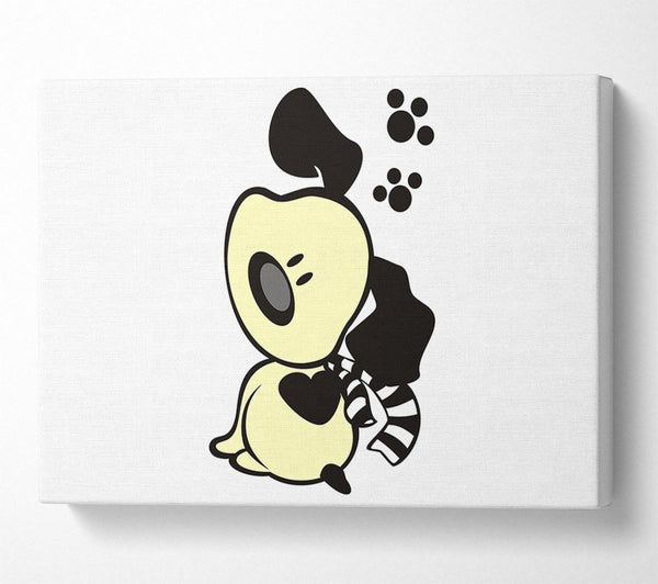  A Canvas Print of Dog Paw Print Scarf White Canvas Wall Art