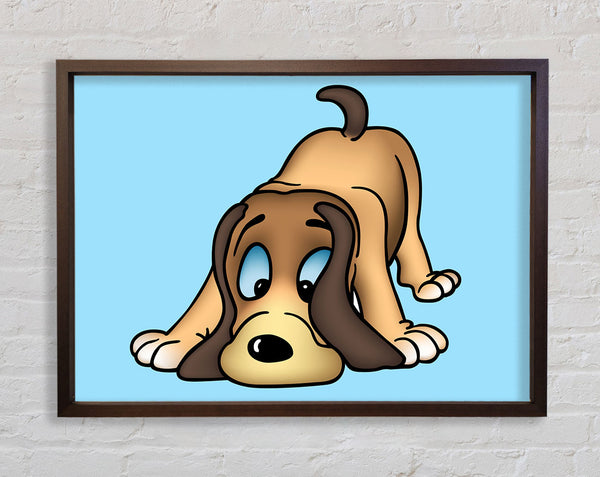 Hund schnüffelt Baby Blue 