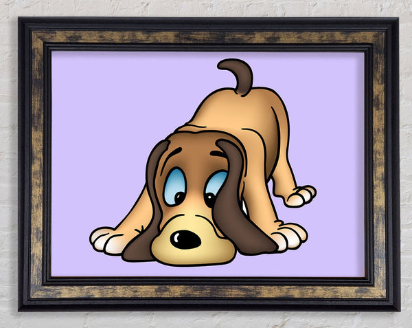 Dog Sniffing Lilac Framed Print