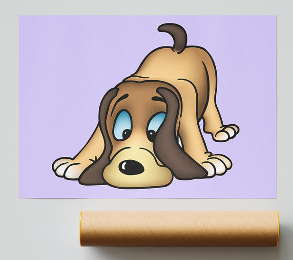 Dog Sniffing Lilac Poster