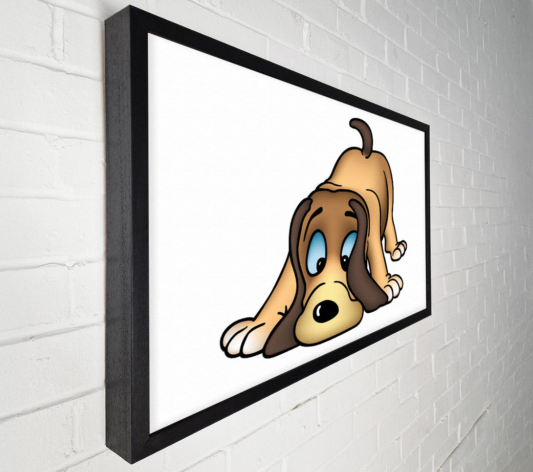  A Canvas Print of Dog Sniffing White Canvas Print
