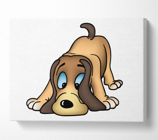  A Canvas Print of Dog Sniffing White Canvas Print