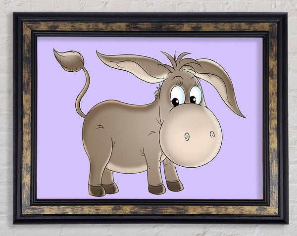 Donkey Short Legs Lilac Framed Print