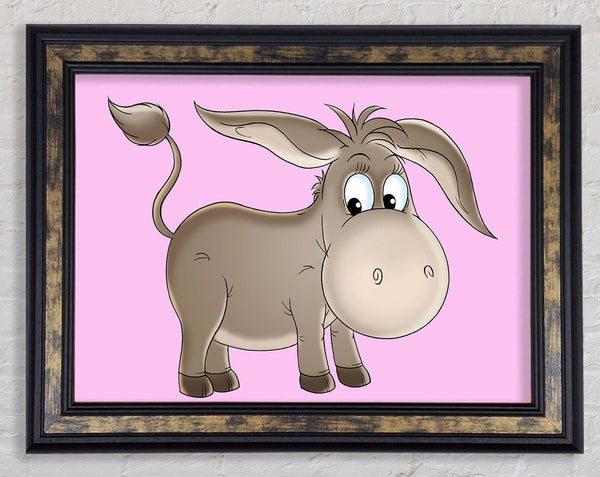 Donkey Short Legs Pink Framed Print