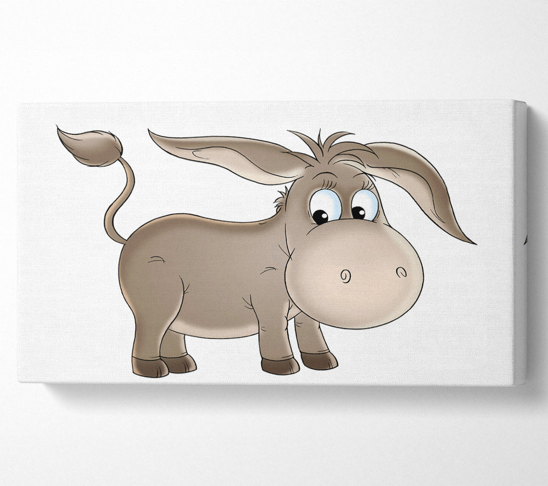  A Canvas Print of Donkey Short Legs White Canvas Print