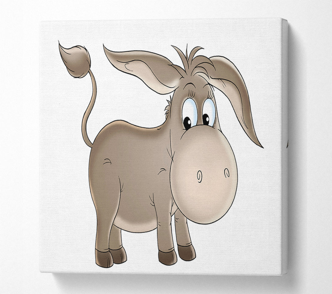  A Canvas Print of Donkey Short Legs White Canvas Print