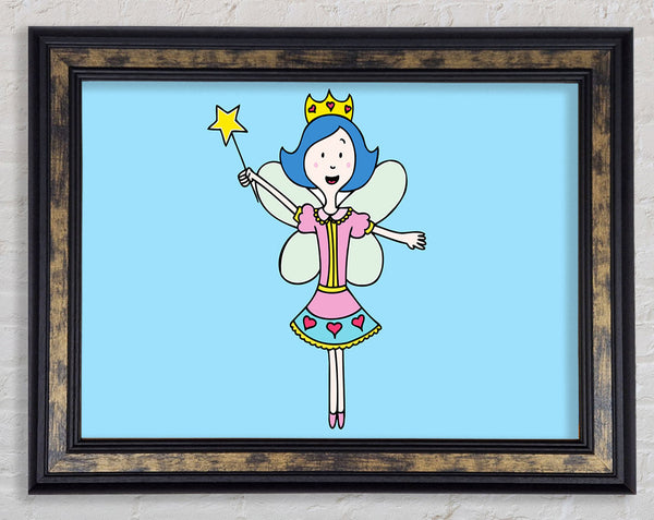 Fairy Princess Baby Blue Framed Print